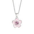 Collares Mujer De Plata 925 Dije Flor Purpura Estilo Coreano Plateado
