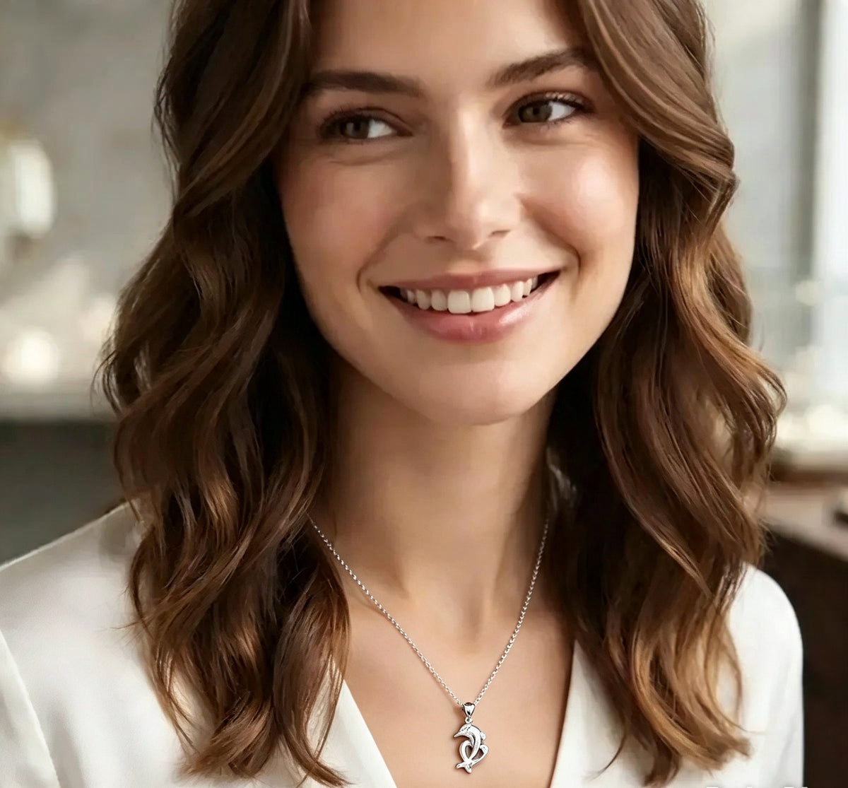 Collar Delfín con Circonitas · Plata 925