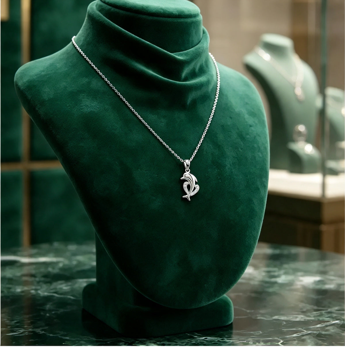 Collar Delfín con Circonitas · Plata 925