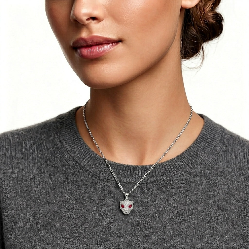 Collar Jaguar con Circonitas · Plata 925