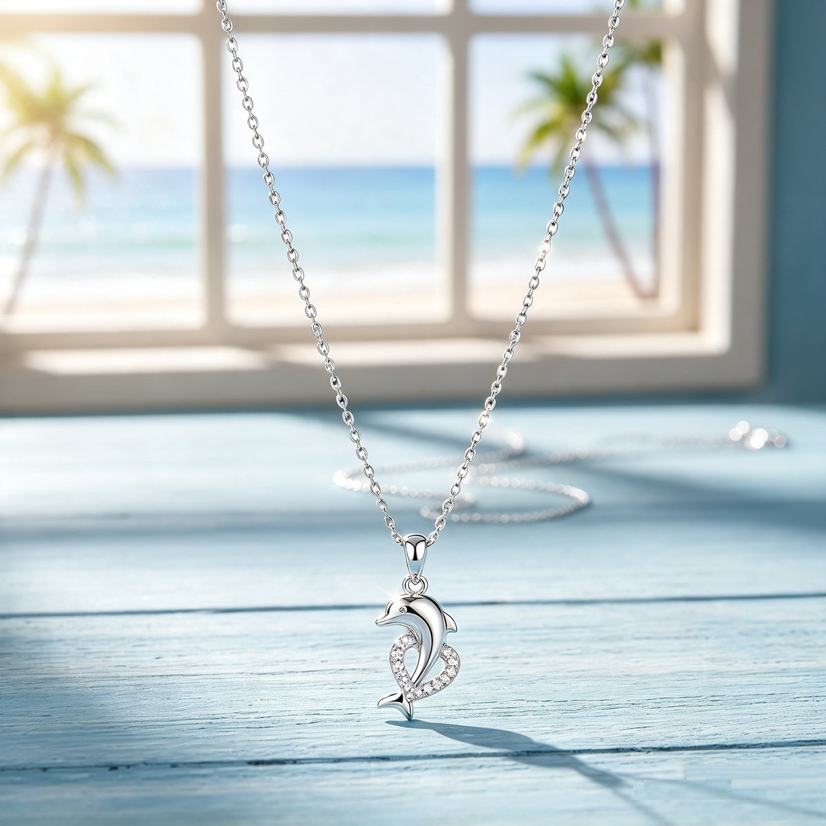 Collar Delfín con Circonitas · Plata 925