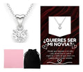 Regalo Quieres Ser Mi Novia Collar De Plata Mensaje De Amor Plateado