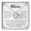 Collar Corazón Plateado Regalo Mensaje Especial Para Mamá Plateado