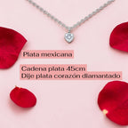 Collar Corazón con Caja · Regalo para Mamá · Plata 925