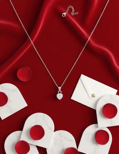 Regalo 14 De Febrero Collar De Plata Y Mensaje Para Novia Plateado