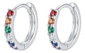 Huggies De Circonitas Arcoiris Rainow De Plata 925 Arcoirs