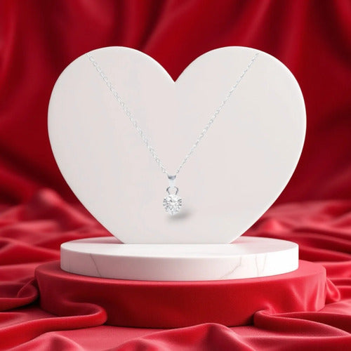 Regalo Caja Con Collar De Plata Mensaje Para Novia, Parejas Plateado