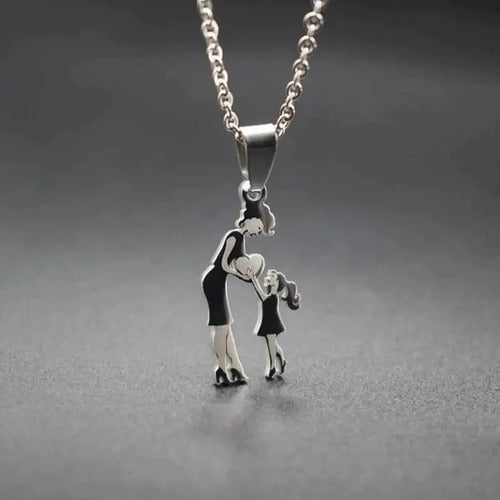 Collar Elegance Prime Acero Inoxidable Mama E Hija Plateado