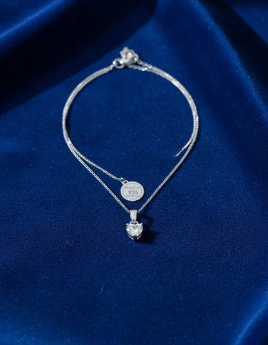 Collar De Corazón Plata 925, Regalo Romántico, Novia, Esposa Plateado