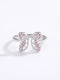 Anillo De Mariposa Con Circonitas De Plata 925 Rosa 9