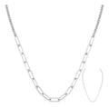 Cadena Cubana - Paper Clip Combinada Plata Pura925 Paperclip Plateado