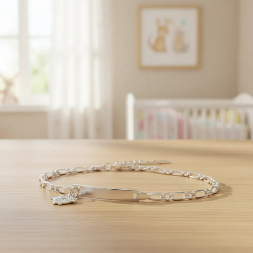 Esclava Dije Niña 12 Cm De Plata 925, Pulsera Para Niña Plateado 3.82 Cm 12 Cm
