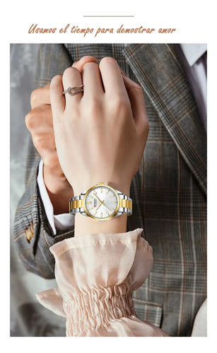 Reloj Para Parejas Acero Inoxidable, Regalo Plateado Gris