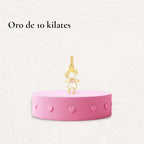Dije Niña con Circonia Rosa · Regalo para Hija · Oro 10k