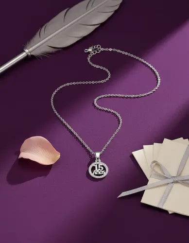 Collar Y Dije De 15 Años Mensaje Especial A Hija, Plata 925