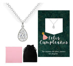 Collar Gota Elegante · Regalo de Cumpleaños para Mujer · Plata 925