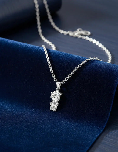 Regalo De Graduación Collar Y Dije Niña - Niño De Plata 925 Niño