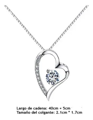 Collar Corazón Plateado Regalo Mensaje Especial Para Mamá Plateado
