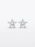 Broquel Arete Circonia Estrella Plata 925 Blanco