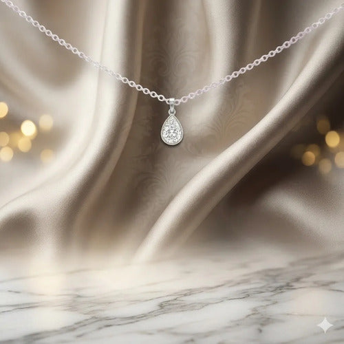 Regalo Para Amiga Collar De Plata Con Caja, Mensaje Especial Dije Gota