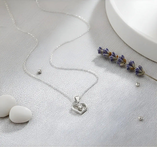 Collar Plata 925 45 Cm Con Zirconia Para Mujer Esposa Regalo Plateado