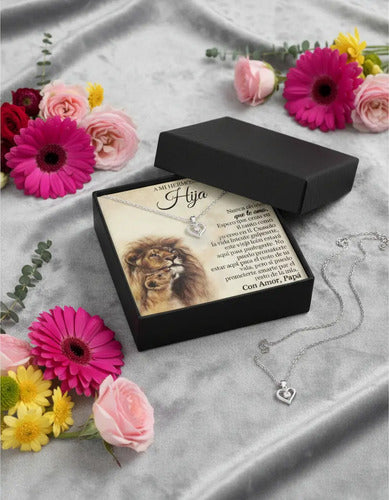 Collar Plata De Corazón Para  Mi Hermosa Hija Con Caja Plateado