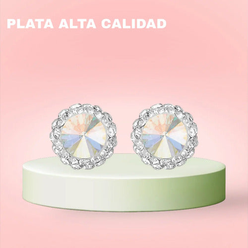 Aretes Broqueles De Plata 925 Para Fiestas