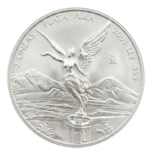 2 Onza De Plata Pura Libertad Del Año 2001