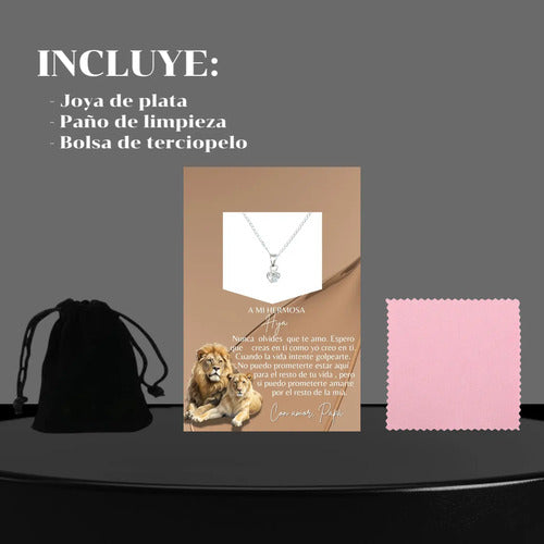 Collar Plata 925 Corazón Regalo Para Hija Mensaje Especial Papá