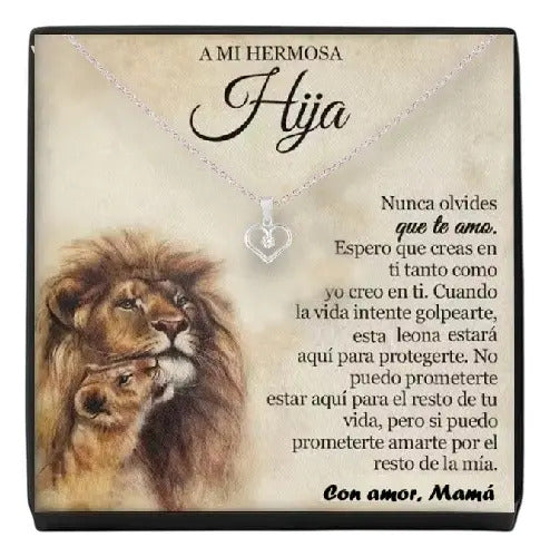 Collar De Corazón Para  Mi Hermosa Hija Con Caja Mamá