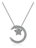 Collar Luna Y Estrella Joyería Plata 925 Plateado