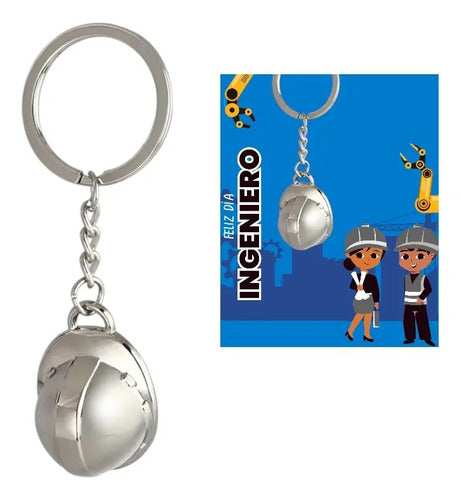 Regalo Para Ingeniero O Ingeniera Llavero De Casco Plateado