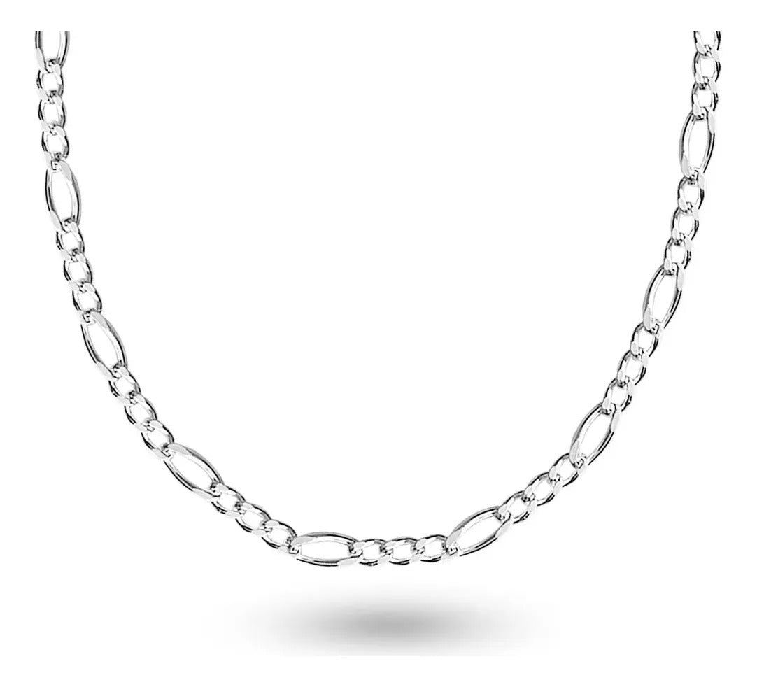 Cadena 55 Cm Plata Solida 925 De 4mm Plateado