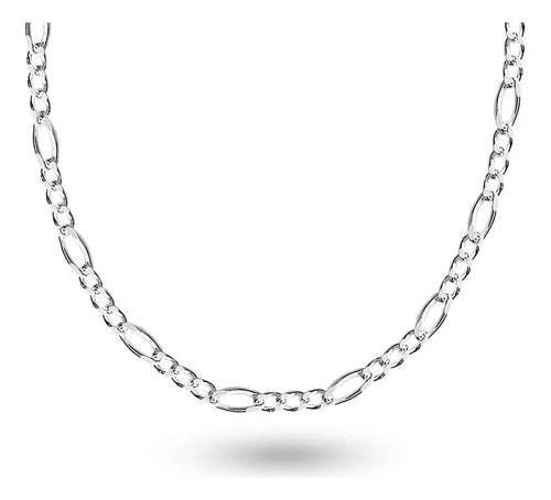 Cadena 55 Cm Plata Solida 925 De 4mm Plateado