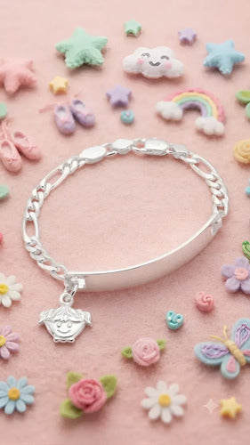 Esclava Dije Niña 12 Cm De Plata 925, Pulsera Para Niña Plateado 3.82 Cm 12 Cm