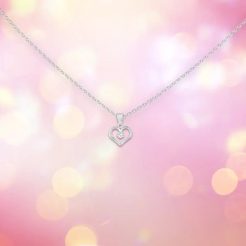 Collar Plata De Corazón Para  Mi Hermosa Hija Con Caja Plateado