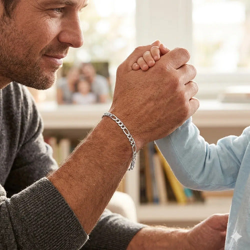 Regalo Para Papá Pulso Estilo Cartier De Plata Con Mensaje Plateado 21 Cm