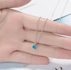 Collar Estrella de Cristal Azul · Plata