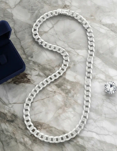 Cadena Estilo Barbada Para Hombre De Plata 925 Plateado