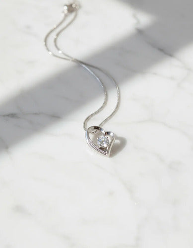 Collar Corazón Plateado Regalo Mensaje Especial Para Mamá Plateado