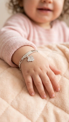 Esclava Dije Niña 12 Cm De Plata 925, Pulsera Para Niña Plateado 3.82 Cm 12 Cm