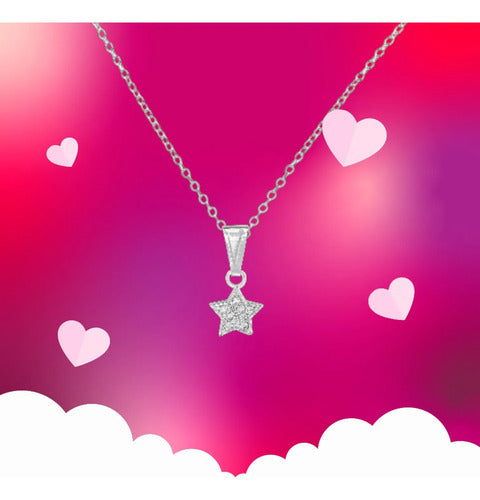Regalo Cajita Collar Estrella Plata - Amor Novia Esposa Plateado