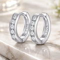 Aretes Huggies Con Circonitas De Plata Pura 925 Blanco