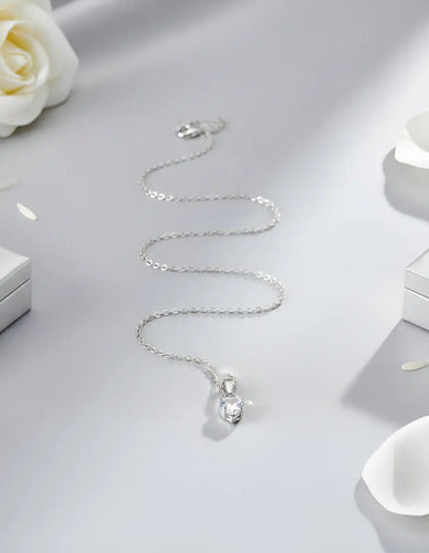 Regalo De Promesas Parejas, Collar Plata Dije Corazón Plateado