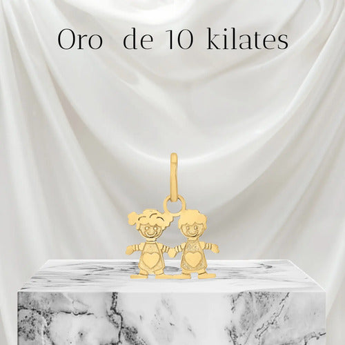 Dije De Oro 10 Kilates De Niño Y Niña Dorado