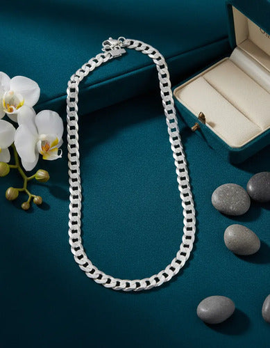 Cadena Estilo Barbada Para Hombre De Plata 925 Plateado