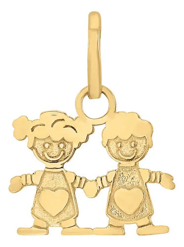 Dije De Oro 10 Kilates De Niño Y Niña Dorado