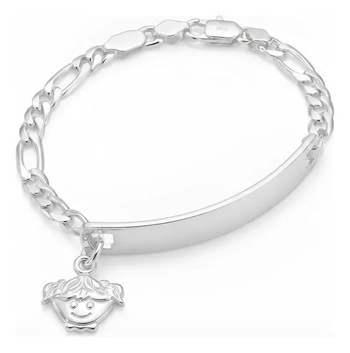 Esclava Dije Niña 12 Cm De Plata 925, Pulsera Para Niña Plateado 3.82 Cm 12 Cm