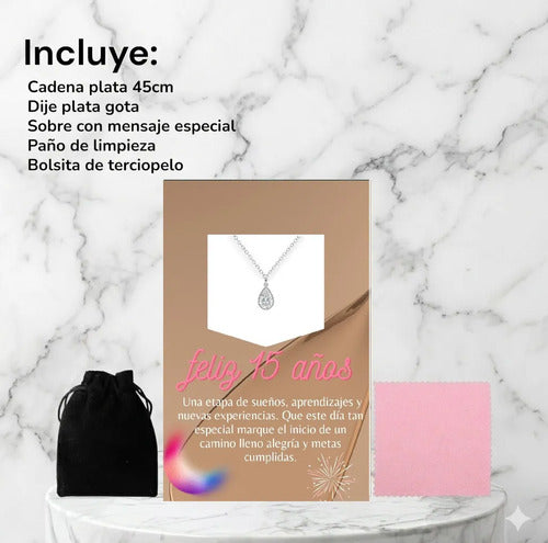 Regalo Para Quinceañera, Collar De Plata 925