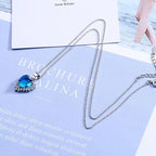 Collar Corazón Circonita Azul · Plata